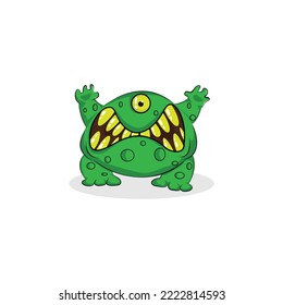 Gross green monster illustration vector