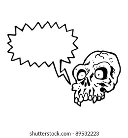 gross halloween skull cartoon