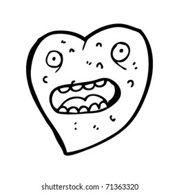 gross heart cartoon