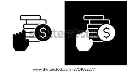 Gross Icon Set In White And Black Background