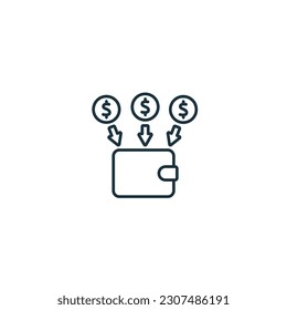 Gross income icon. Monochrome simple sign from common tax collection. Gross income icon for logo, templates, web design and infographics.