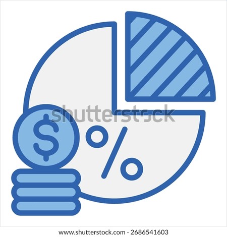 Gross Margin Blue White Single Icon Illustration