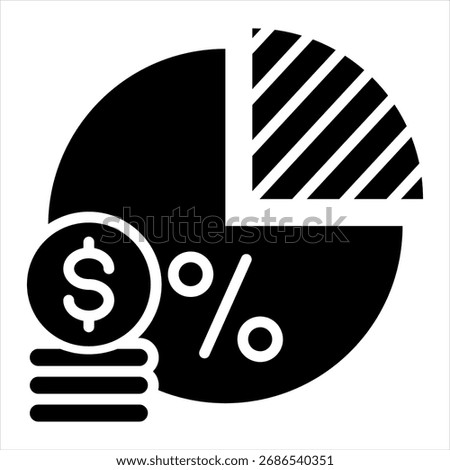 Gross Margin Glyph Single Icon Illustration