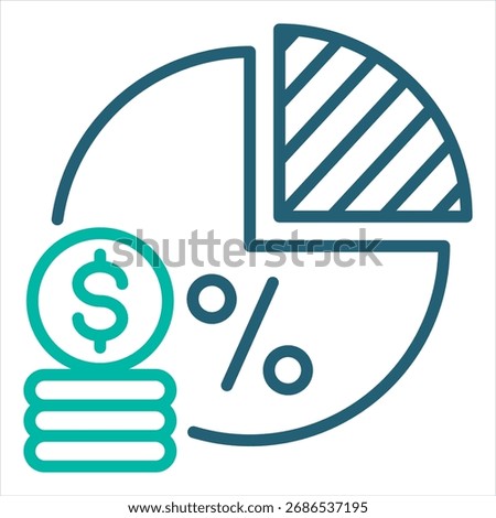 Gross Margin Outline Single Icon Illustration