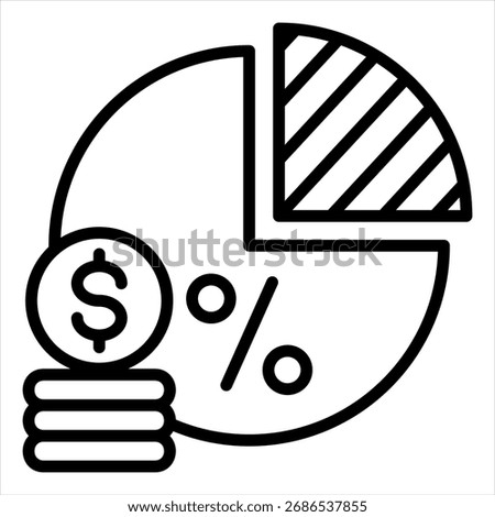 Gross Margin Outline Single Icon Illustration