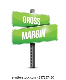 gross margin road sign illustration design over a white background