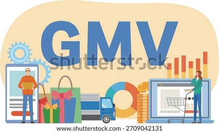 Gross Merchandise Value and e-commerce site illustration