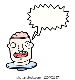 gross open brain head cartoon