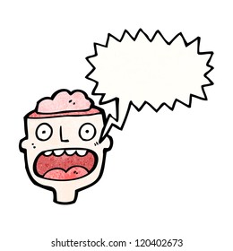 gross open brain head cartoon