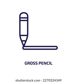 gross pencil icon from user interface collection. Thin linear gross pencil, gross, pencil outline icon isolated on white background. Line vector gross pencil sign, symbol for web and mobile