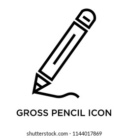 Gross pencil icon vector isolated on white background for your web and mobile app design, Gross pencil logo concept