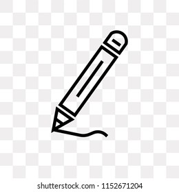 Gross pencil vector icon isolated on transparent background, Gross pencil logo concept
