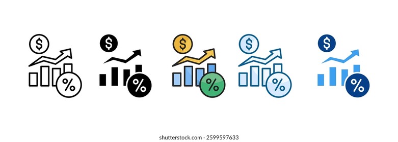 Gross Profit Icon Set Multiple Style Collection