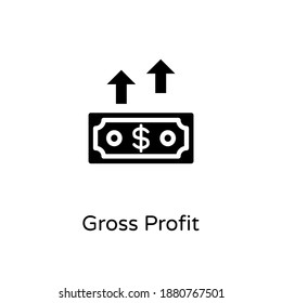 Icono de beneficio bruto en vector. Logotipo
