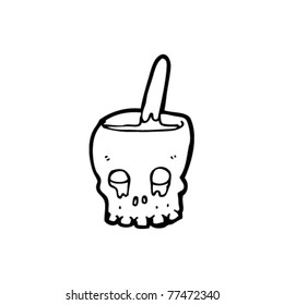 gross skull bowl cartoon