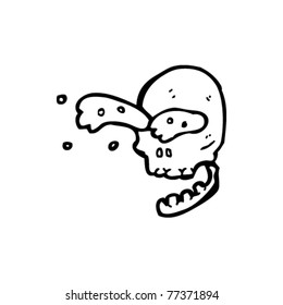 gross skull cartoon