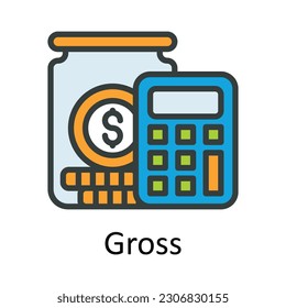 Ilustración de diseño de iconos de contorno de vector bruto. Símbolo de impuestos sobre el fondo blanco Archivo EPS 10