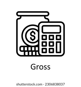 Ilustración de diseño de iconos de contorno vectorial bruto. Símbolo de impuestos sobre el fondo blanco Archivo EPS 10