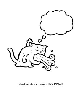 gross vomiting cat cartoon