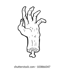 gross zombie hand cartoon