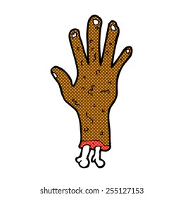 gross zombie hand retro comic book style cartoon