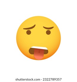 Grossed out emoticon. Vector smiley. Emoji icon