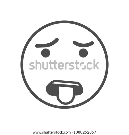Grossed out emoticon. Vector smiley. Emoji icon	