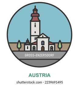 Gross-Enzersdorf. Ciudades y pueblos de Austria. Punto de referencia plano