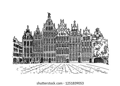 Grote Markt square in Antwerpen, Belgium.