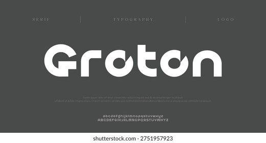 Groton, Creative digital minimal modern alphabet fonts. Typography minimalist urban digital fashion future creative logo font. vector illustration
