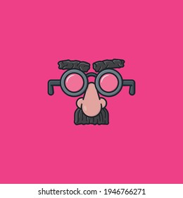 Groucho glasses fun mask vector illustration for Festival of Latest Novelties on September 24