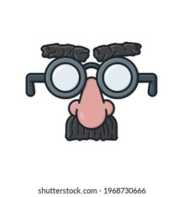 Groucho glasses fun mask vector isolated illustration for Festival of Latest Novelties on September 24
