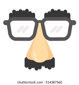 Groucho Marx Disguise Glasses As A Flat Vector Illustration