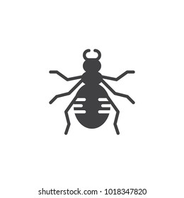 Ground beetle icon vector, filled flat sign, solid pictogram isolated on white. Bug insect symbol, logo illustration.