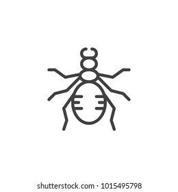 Ground beetle line icon, outline vector sign, linear style pictogram isolated on white. Bug insect symbol, logo illustration. Editable stroke