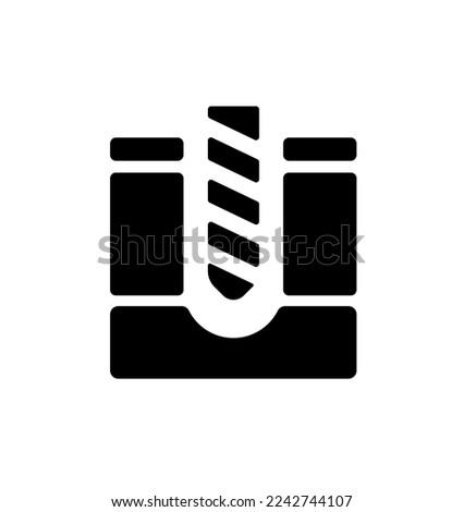 Ground boring ,  drilling vector icon illustration
