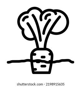 ground carrot line icon vector. ground carrot sign. isolated contour symbol black illustration