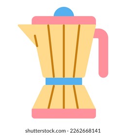 Ground coffee maker  - icon, illustration on white background, flat color style