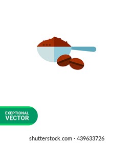 Ground coffee in scoop icon