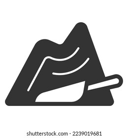 Ground coffee and spatula - icon, illustration on white background, glyph style