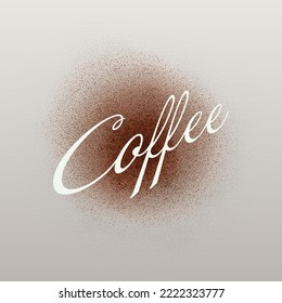 Ground coffee. Vector illustration of ground coffee scattered on the table. Sketch for creativity.