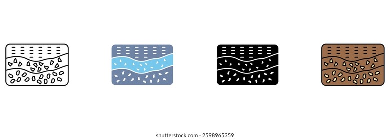 ground concept line icon. Simple element illustration.