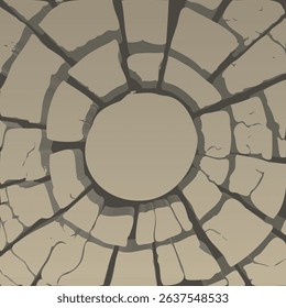 Ground Crack Breaks Land Surface Frame Style. EPS10 Vector