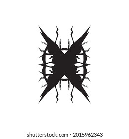 Ground crack top view illustration