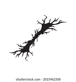 Ground crack top view illustration