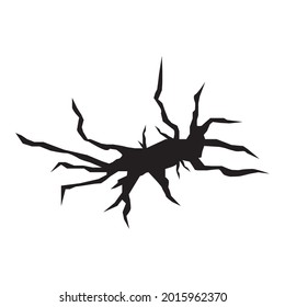 Ground crack top view illustration