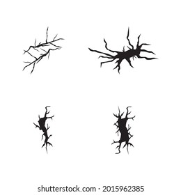 Ground crack top view illustration