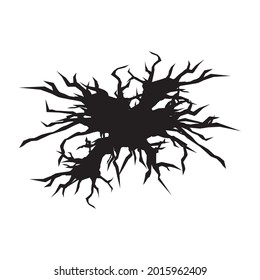 Ground crack top view illustration