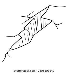ground cracking illustration hand drawn outline vector