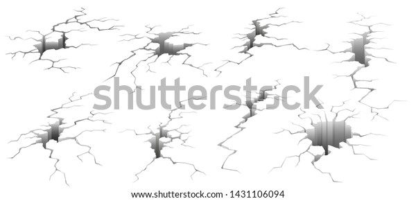地面が割れる 地震のひび割れ 穴の効果 ひび割れ 老朽化や干物の影響 地球環境の危険が亀裂を損ない 土地破壊 分離型ベクターイラストアイコンセット のベクター画像素材 ロイヤリティフリー 1431106094